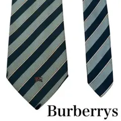 Burberrys ストライプ ネクタイ 紺色 グレー