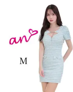 値下げしました　an タイトミニドレス　ブルー　M