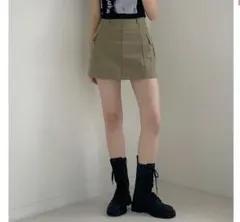 amood カーゴ ミニスカート カーキ y2k インパン付き
