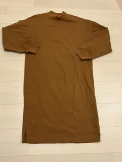 UNIQLO U モックネック長袖Tシャツ ブラウン S