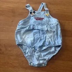 ミッキーマウス刺繍デニムロンパース