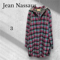 ジーンナッソーズ　フード付きアウター【３】ブロックチェック　ジャケット　日本製