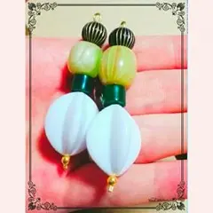 stcat風 大振り　マーブルビーズ♡ピアス　イヤリング