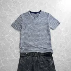 00s archive marl vneck tee navy cboy