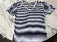 BEAUTY & YOUTH ボーダーVネックTシャツ M