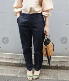 IENA フリルポケットパンツ　ネイビーのサムネイル