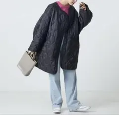 フリークストアキルティングライナーコート黒　美品