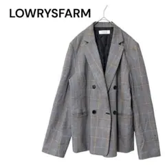 【ローリーズファーム】L グレーチェック ダブルブレストジャケット カジュアル