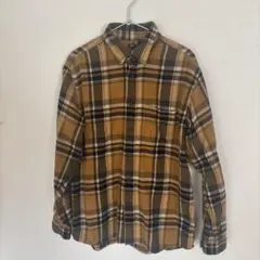 UNIQLO ブラウン系チェック ネルシャツ Lサイズ