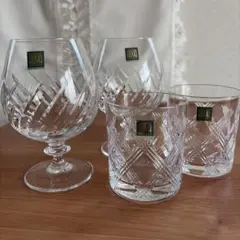 Hoya カットクリスタル グラス 4個セット　アルコールグラス