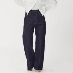 【PLST】プラステ ハイライズ ワイド ジーンズ 美脚パンツ XSサイズのサムネイル