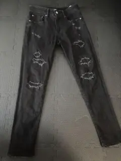 AZULダメージ加工 ブラック スキニージーンズ