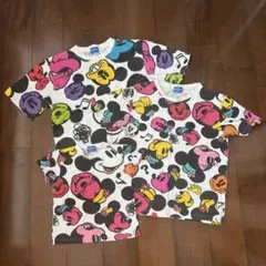 親子コーデ　3+1枚セット　東京ディズニーリゾート ミッキー 総柄 Tシャツ