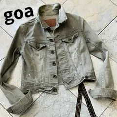 ゴア【goa】ショート丈 デニムジャケット Gジャン ペイント y2k グランジ