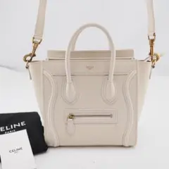 セール CELINE セリーヌ ラゲージ ナノショッパー ホワイト アイボリー系のサムネイル