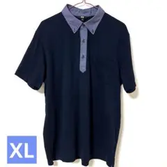 ユニクロ　メンズ　ポロシャツ　ネイビー　XLサイズ