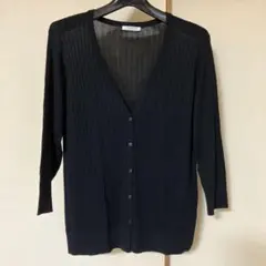 CINEMA CLUB ブラック Vネック カーディガン