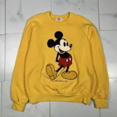 80s Disney ディズニー トレーナー スウェット S イエロー