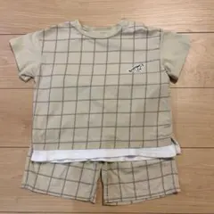 petit main チェック　セットアップ　100