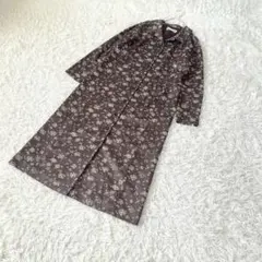 MISS ONWARD 花柄リバティ ロングシャツワンピースMブラウン羽織