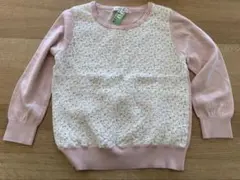 組曲　ニット　長袖　レース　花柄　トップス