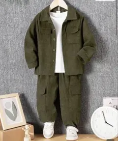 【キッズ】長袖コーデュロイセットアップ