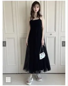 【GRL】チュールドッキングニットキャミワンピース[on246]