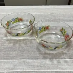 オールドPYREX ガラスボウル2個セット　ヴィンテージ　トロピカル柄のサムネイル