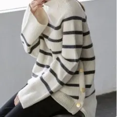 未使用 NOBLE ノーブル 2024AW オフショルニット ボーダー Noble（ノーブル）の「《WEB限定追加》オフショルニット（ニット