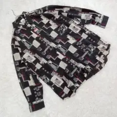 新品 『フィッテム』 (LL) 総柄長袖シャツ 前開き カジュアル 羽織り