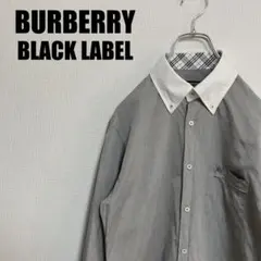 BURBERRY BLACK LABELボタンダウンシャツ38長袖グレー三陽商会