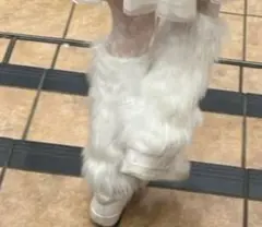 ルーズソックス　ファー　ふわふわ　レッグウォーマー　jK