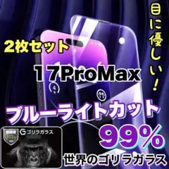 目の疲れ低減！【17ProMax】ブルーライト99%カットフィルム　2枚