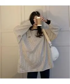 DEVICE ワンポイントロゴボーダーロンT レディース F