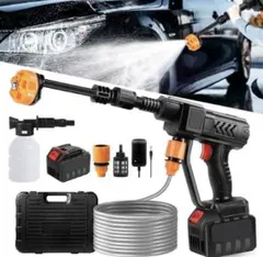 高圧洗浄機 コードレス 高性能6in1ノズル噴射距離10M充電式 バッテリー式水