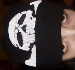 スカルデザイン ニット帽 ブラック ビーニー y2k hiphop street