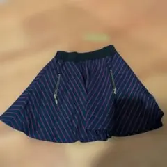 ストライプフレアスカート ネイビー赤