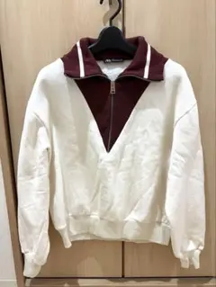 ZARA ハーフジップ スウェット トレーナー