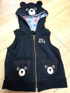 DOUBLE.B ベビーベスト サイズ80 クマのデザイン スウェット