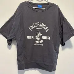 130 ミッキーマウス Tシャツ ダークグレー 半袖