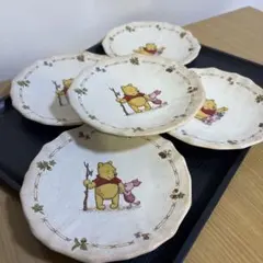 ◆Disney くまのプーさん◆ 三郷陶器　国産　プレート5枚セット　未使用