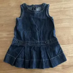 デニムノースリーブワンピース 80 ジャンバースカート