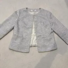 美品 ナチュラルビューティーベーシック セレモニースーツ　グレー　ホワイト