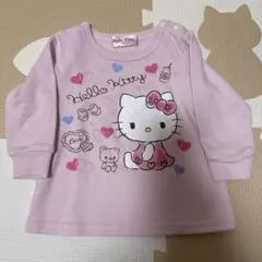 Hello Kitty ピンク 裏毛長袖トレーナー　90