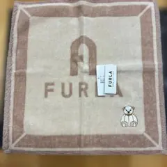 新品　FURLA ハンカチ クマ刺繍 ベージュ系