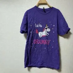 ⭐️1点もの⭐️ユニコーンプリント Tシャツ 紫色 半袖 レディース 子供服