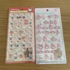 ハローキティ・マイメロディ ボンボンドロップシール 2シートセット