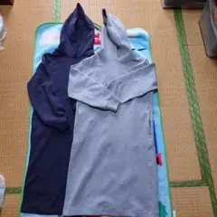 ユニクロ　キッズ フード付きワンピース 2色セット 160