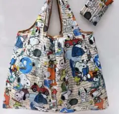 大容量　エコバッグ 軽量　　キャラクター　　スヌーピー　新品