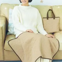 ハーバー HABA キルティング ブランケット 収納バッグ付き リバーシブル